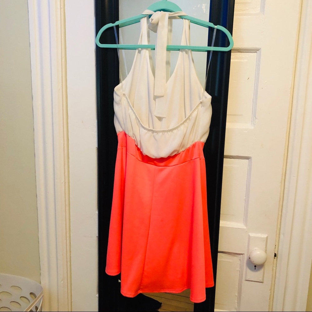 White/Pink Halter Dress - Picture 2 of 3